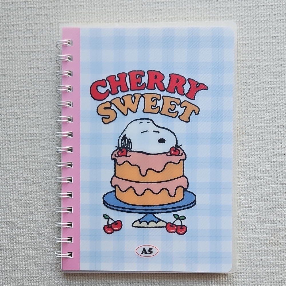 Cherry Sweet Snoopy Spiral Notebook - Blue and Pink